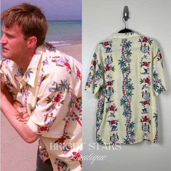 Extremely Rare Hawaiian Shirt ASO Chandler Bing Friends Matthew Perry Vintage - Picture 2 of 7